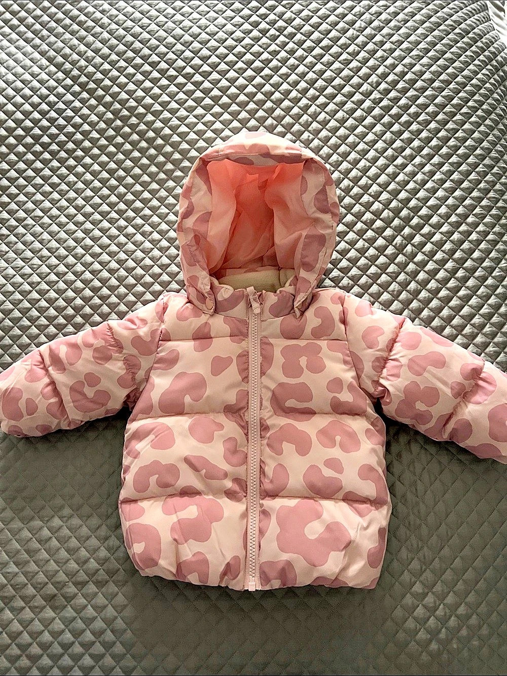 H&M Baby 9M Pink Animal Print Puffer
